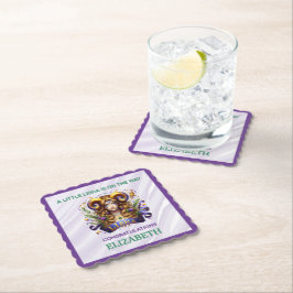 Lavendel och grön Libra Zodiak Bebis Shower Underlägg Papper