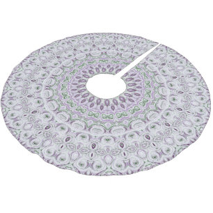 Lavendel och grön mandalamönsterdesign julgransmatta borstad polyester