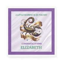 Lavendel och grön Skorpion Zodiac Baby Shower