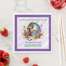 Lavendel och grön Skytten Zodiakus Bebissalong Pappersservett