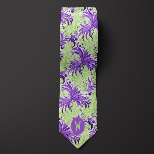 Lavendel och Limegrön Monogram Slips (Skapare uppladdad)