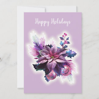 Lavendel och rosa julstjärna julkort