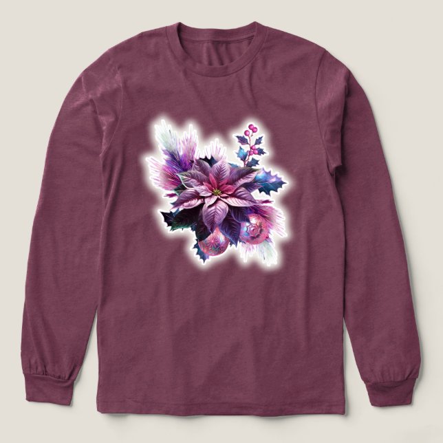 Lavendel och rosa julstjärna t shirt (Design framsida)