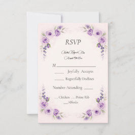Lavendel och rosabröllop RSVP-kort OSA Kort