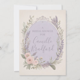 Lavendel- och rosafärgade blomsterinbjudningar inbjudningar