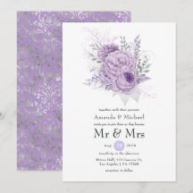 Lavendel och silver blombröllop