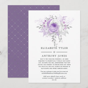 Lavendel och silver blombröllopsgästlista meddelande