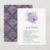Lavendel och silver blommande bröllopsgäst detalje