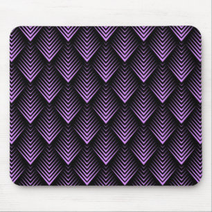 Lavendel och svart konsthugg, geometrisk mönster musmatta