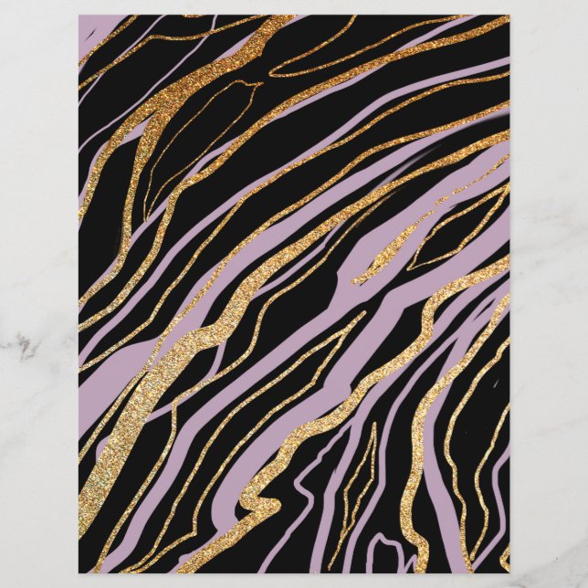 Lavendel och svart marmorerat scrapbookpapper (Framsida)
