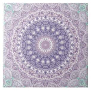 Lavendel och Syren Mandala Mönster Kakelplatta