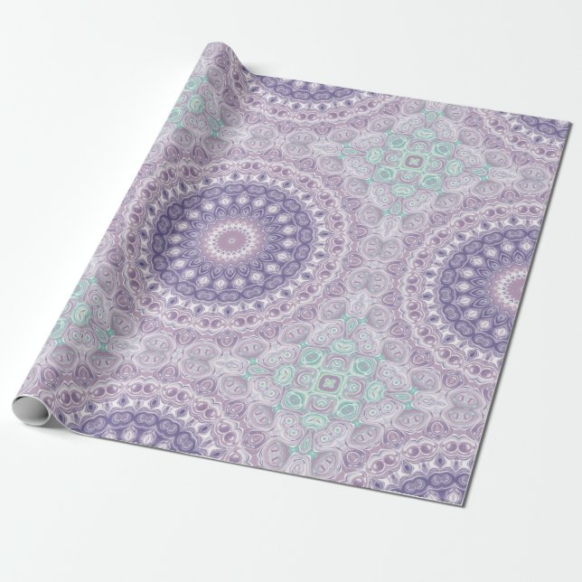 Lavendel och Syren Mandala Mönster Presentpapper (Utrullad)