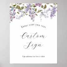 Lavendel- och Syrenblommor Anpassad text skylt