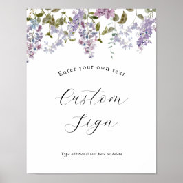 Lavendel- och Syrenblommor Skräddarsydd textskylt Poster