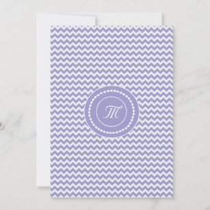 Lavendel och vit chevron-monogram-vit svwedding inbjudningar