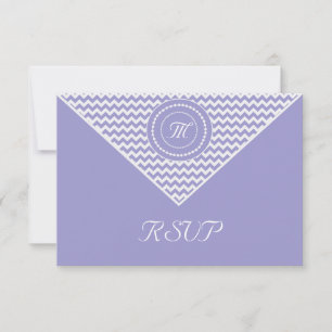Lavendel och vit Chevron RSVP OSA Kort