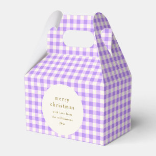 Lavendel och vit Gingham julpersonlig Presentaskar