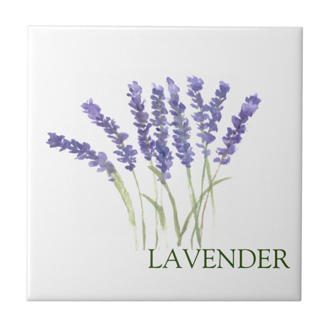 Lavendel Ört Grönska Kök Grön Lila Keramik Kakelplatta (Framsidan)