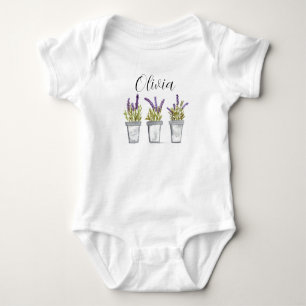 Lavendel örter krukor Akvarell Blommor T Shirt