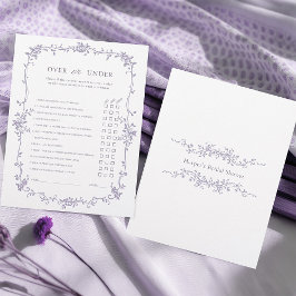 Lavendel 'Över eller Under' Bröllopsduschspel