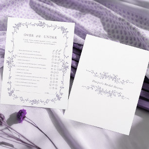 Lavendel 'Över eller Under' Bröllopsduschspel