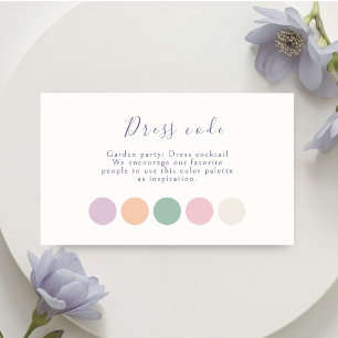 Lavendel Pastell Blommig Skrift Bröllopsklädsel Tilläggskort