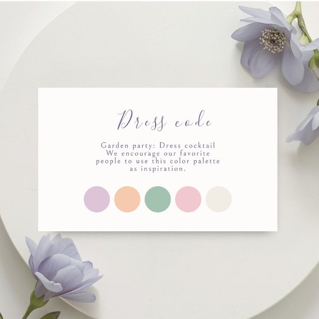 Lavendel Pastell Blommig Skrift Bröllopsklädsel Tilläggskort (Skapare uppladdad)