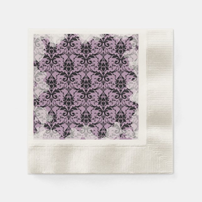 Lavendel Pastell Mjuk Grunge Tekapnappar Pappersservett (Framsidan)