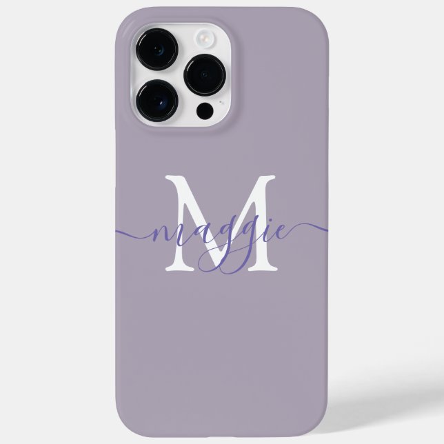 Lavendel Pastell Skript Monogram Anpassat Namn  (Baksida)