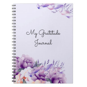 Lavendel Peonies Tacksamhets Journal Bok Anteckningsbok
