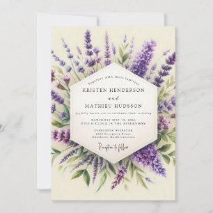 Lavendel Provensalsk Flora Bröllop Inbjudningar