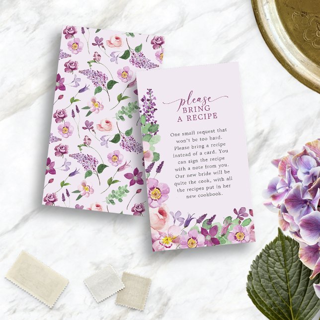 Lavendel Recept Bröllopskort Tilläggskort (Lavender Recipe Bridal Card
)