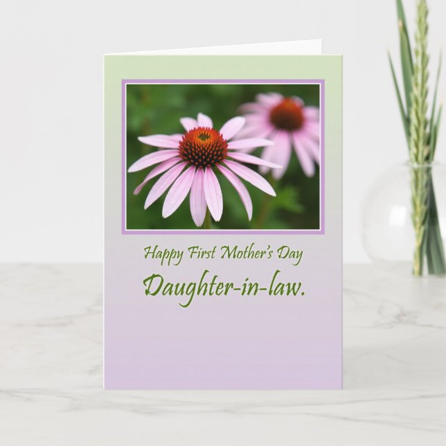 Lavendel Rosa Blomningskort Kort (Framsida)