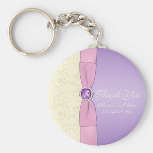 Lavendel, Rosa och Elfenbenskustens nyckelkedja Nyckelring (Framsidan)