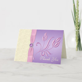 Lavendel, Rosa och Elfenbensvitt Tacksamhetskort Tack Kort