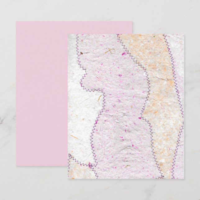 Lavendel Rosa Orange Handgjord Sydd Scrapbook (Fram/baksida)