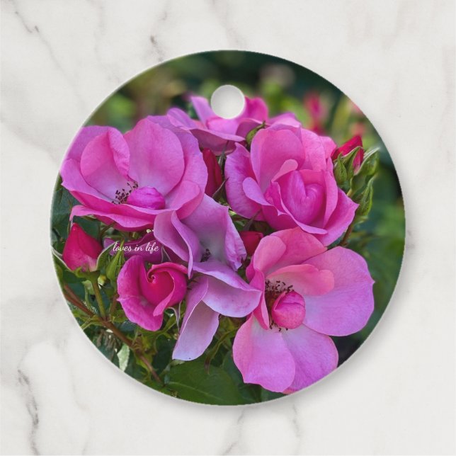 Lavendel Rosa Ros  Gåvor Etiketter (Framsida)