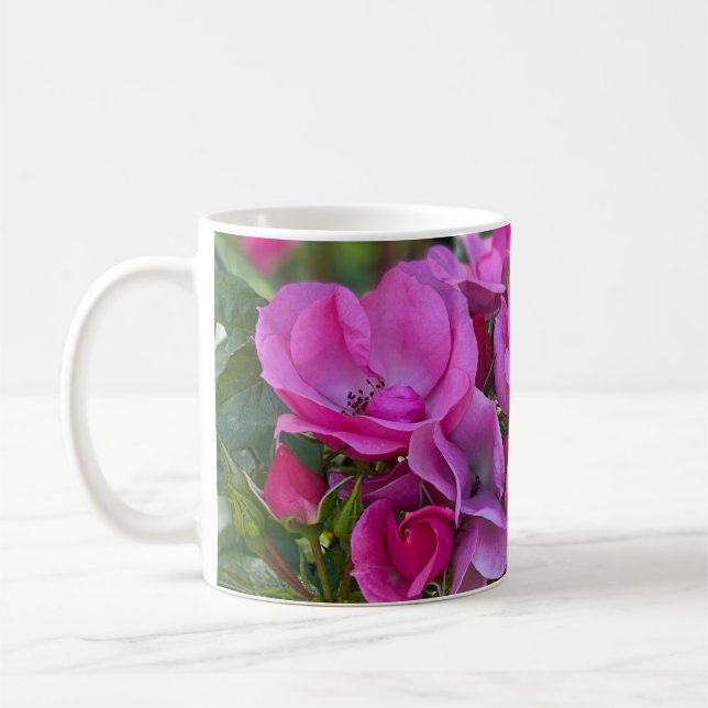 Lavendel Rosa Ros Kaffemugg (Vänster)