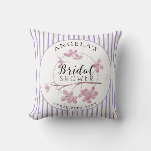 Lavendel Rosa Syrenrandiga Bröllopsdusch  Kudde