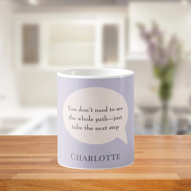 Lavendel rosaktig inspirerande mål-citat kaffemugg (Skapare uppladdad)