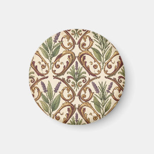 Lavendel Rosemary Guld Scrollmönster  Magnet