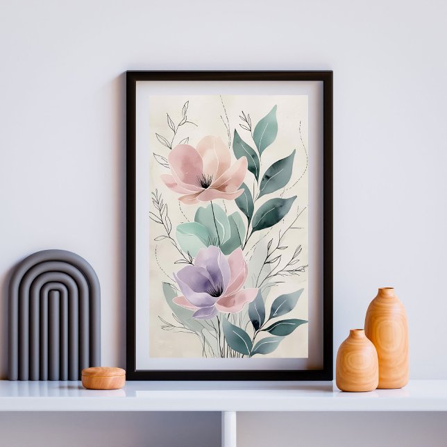 Lavendel & Rosenskära Blomsterlandskap II | Modern Poster (Skapare uppladdad)