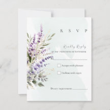 Lavendel & Salvia Grön Akvarell RSVP-kort
