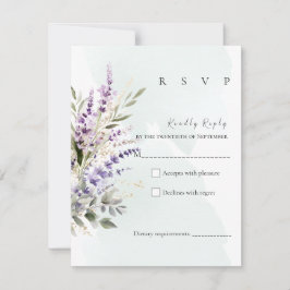 Lavendel & Salvia Grön Akvarell RSVP-kort OSA Kort