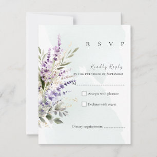Lavendel & Salvia Grön Akvarell RSVP-kort OSA Kort