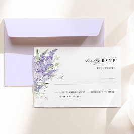 Lavendel & Salvia Grön Blommig Akvarell Bröllop OSA Kort