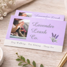 Lavendel Script Affärskort QR-kod Tjänstmeny