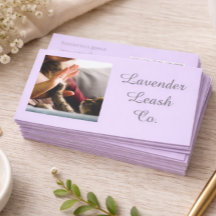 Lavendel Script Affärskort QR-kod Tjänstmeny