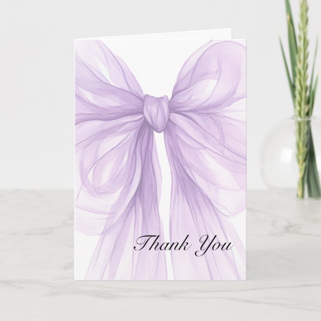 Lavendel Sheer Bow Elegant Tack Kort (Framsida)