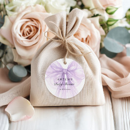 Lavendel Sheer Bow Feminint Gåvor Etiketter